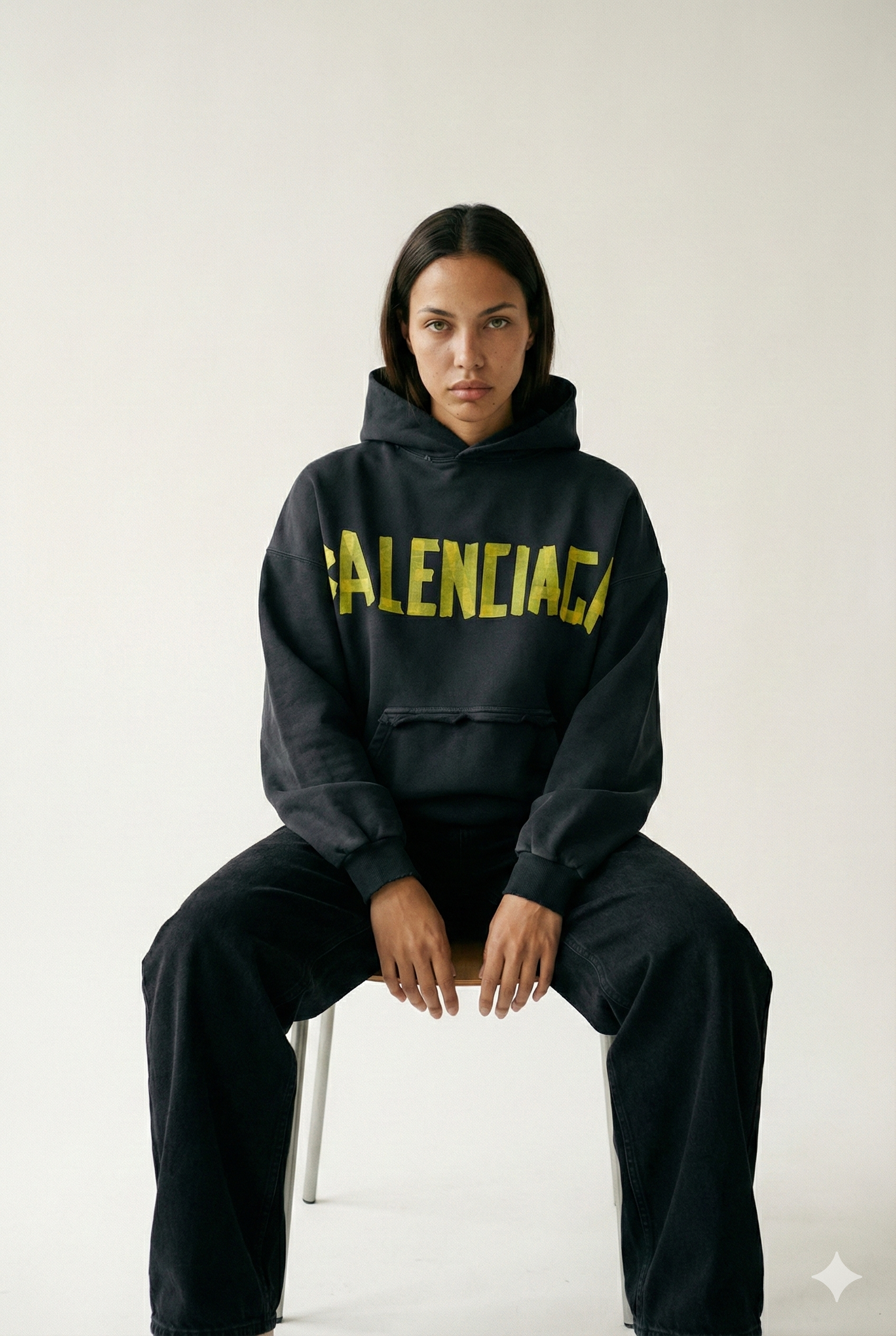 Clean studio portrait